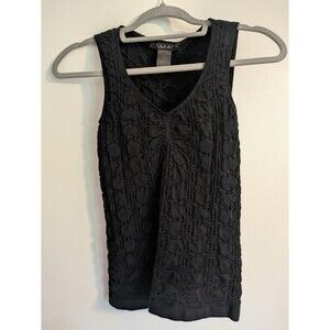Laundry By Shelli Segal Ruched Black Tank Size S/M